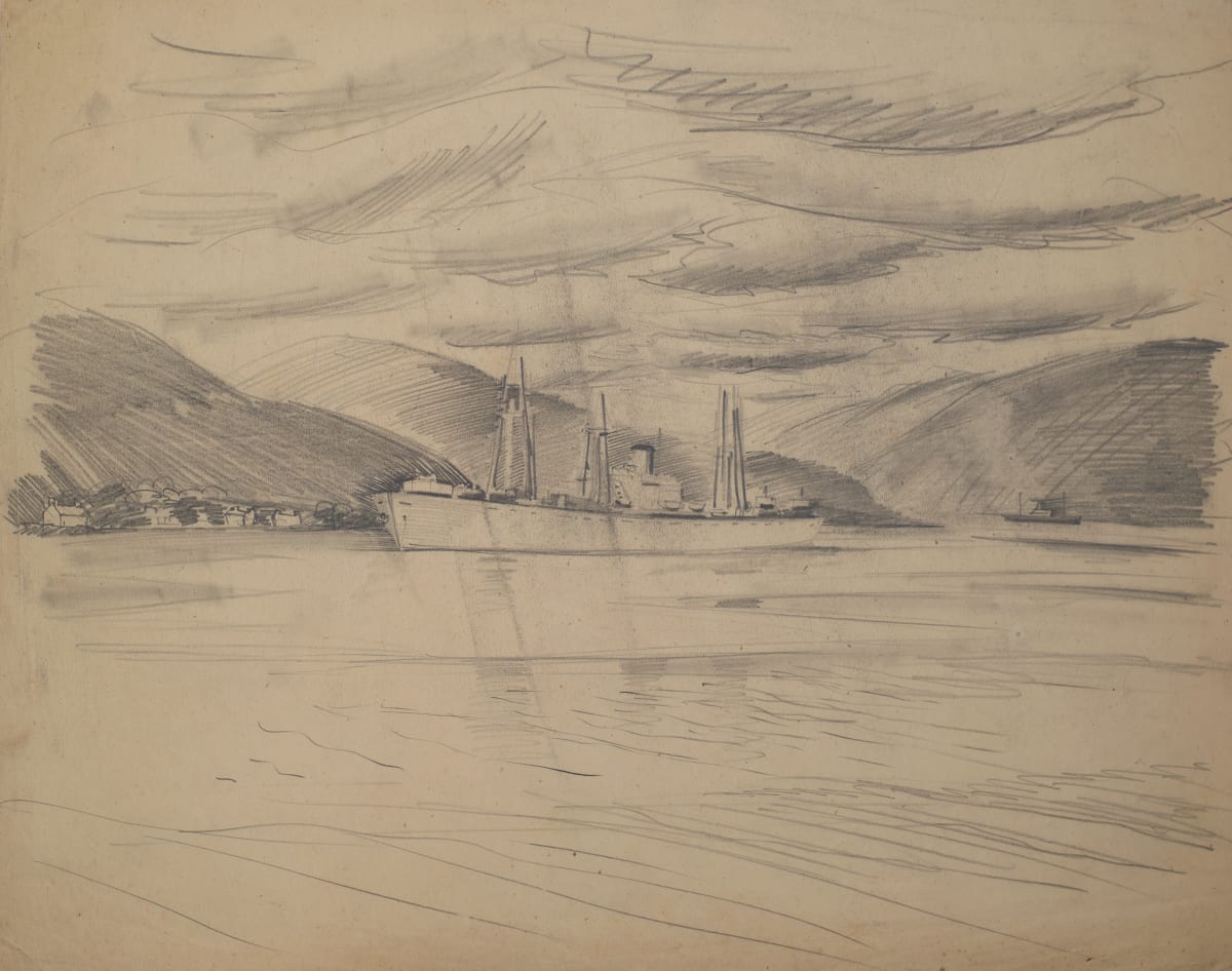 Untitled (Ship amongst hills) by Michael Lester  Image: Recto