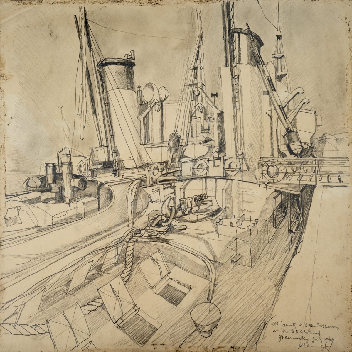 Untitled (RFA Jaunty and RFA Prosperous at BDO Wharf, Greenock) by Michael Lester  Image: Recto