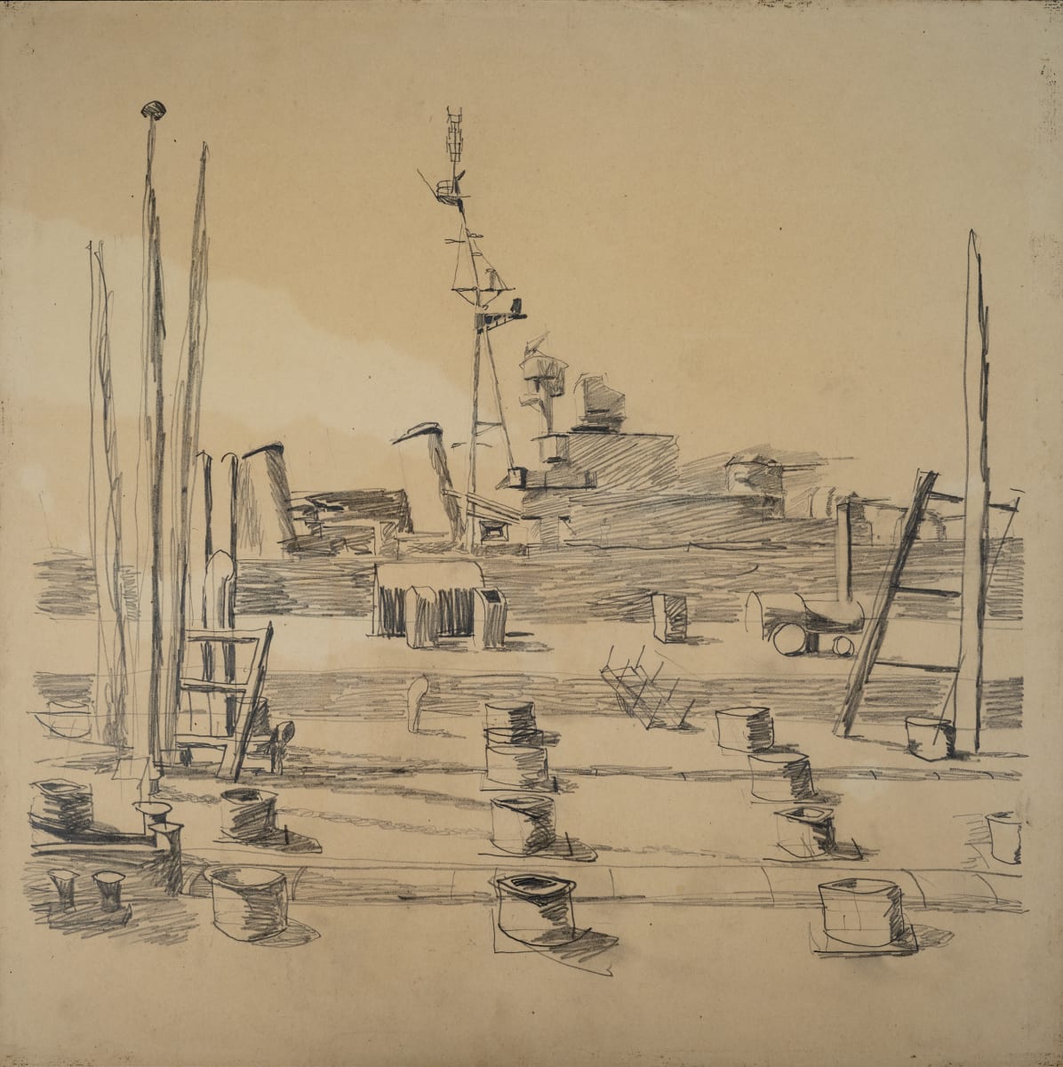 Untitled (Ship at Dock) by Michael Lester  Image: Recto