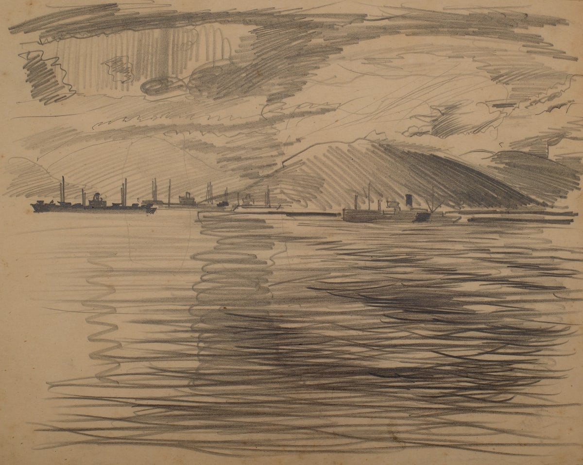 Untitled (View of ships and hills) by Michael Lester, Image 2.