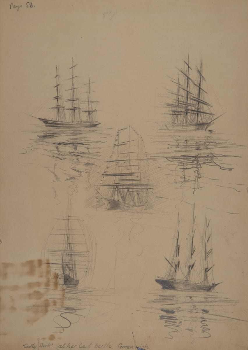 Untitled (Multiple studies of ‘Cutty Sark’ at Her Last Berth) by Michael Lester, Image 2.