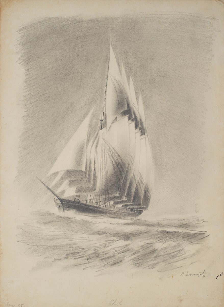 Untitled (Five Masted Schooner) by Michael Lester  Image: Recto
