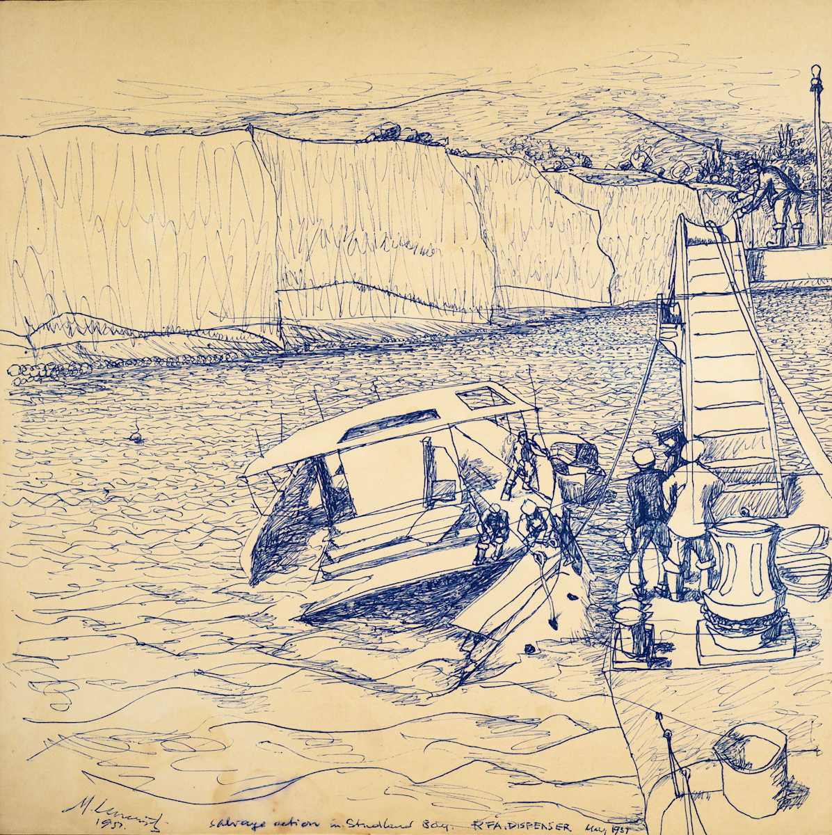 Untitled (Salvage Action in Studland Bay - RFA Dispenser) by Michael Lester, Image 3.