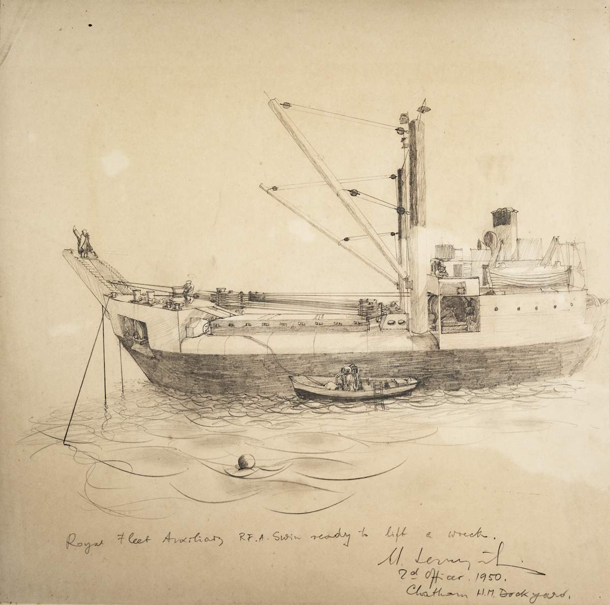 Untitled (R.F.A. Swin ready to lift a wreck) by Michael Lester, Image 3.