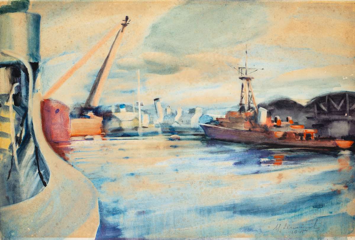 Untitled (Cloud Arrangement Over Ship Building in Aberdeen) by Michael Lester  Image: Recto