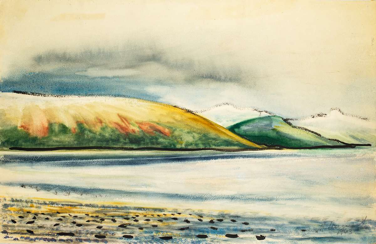 Untitled (Loch Fyne Winter, Hills in Snow) by Michael Lester  Image: Recto