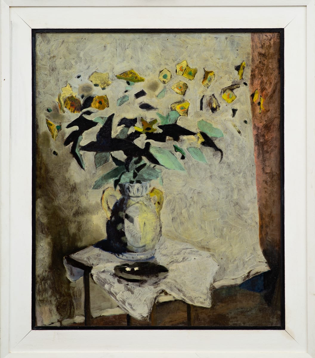 A Flower Study (Alternate title: Still Life with Yellow Flowers) by Michael Lester  Image: Recto