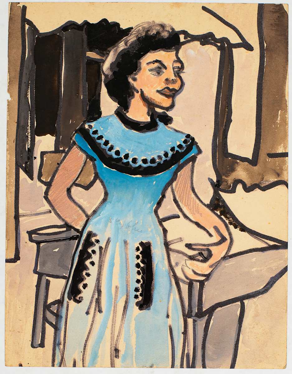 Untitled (Woman in Blue Dress) by Michael Lester  Image: Recto