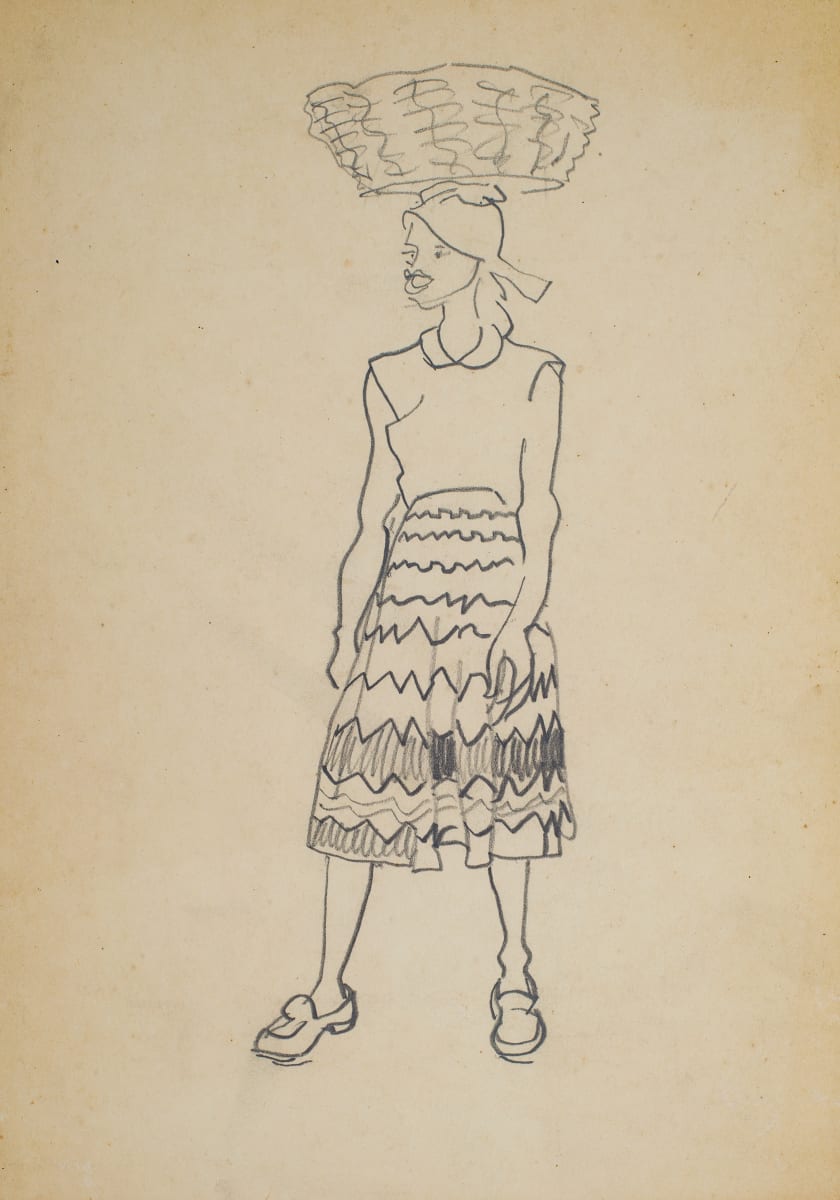 Untitled (Woman Carrying Basket on Head) by Michael Lester  Image: Recto