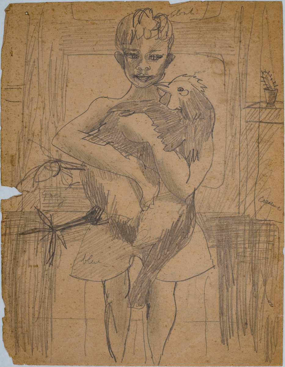 Untitled (Boy Holding Chicken) by Michael Lester, Image 1.