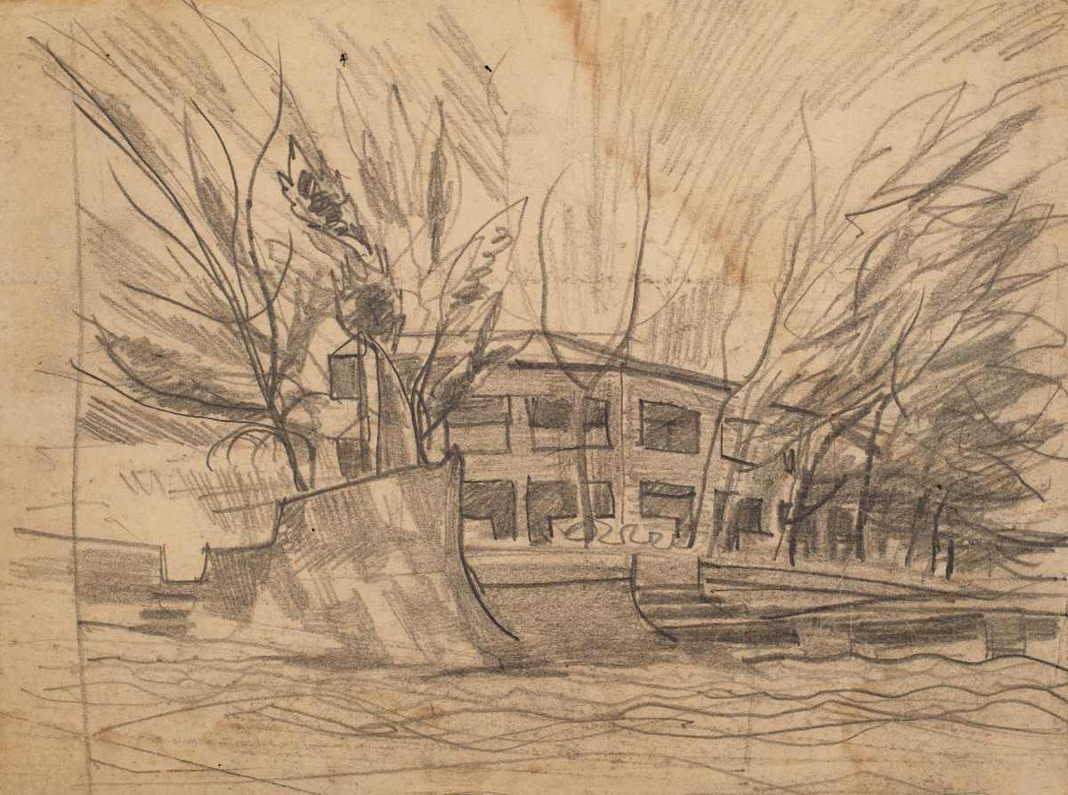Untitled (Building Amongst Trees) by Michael Lester, Image 1.