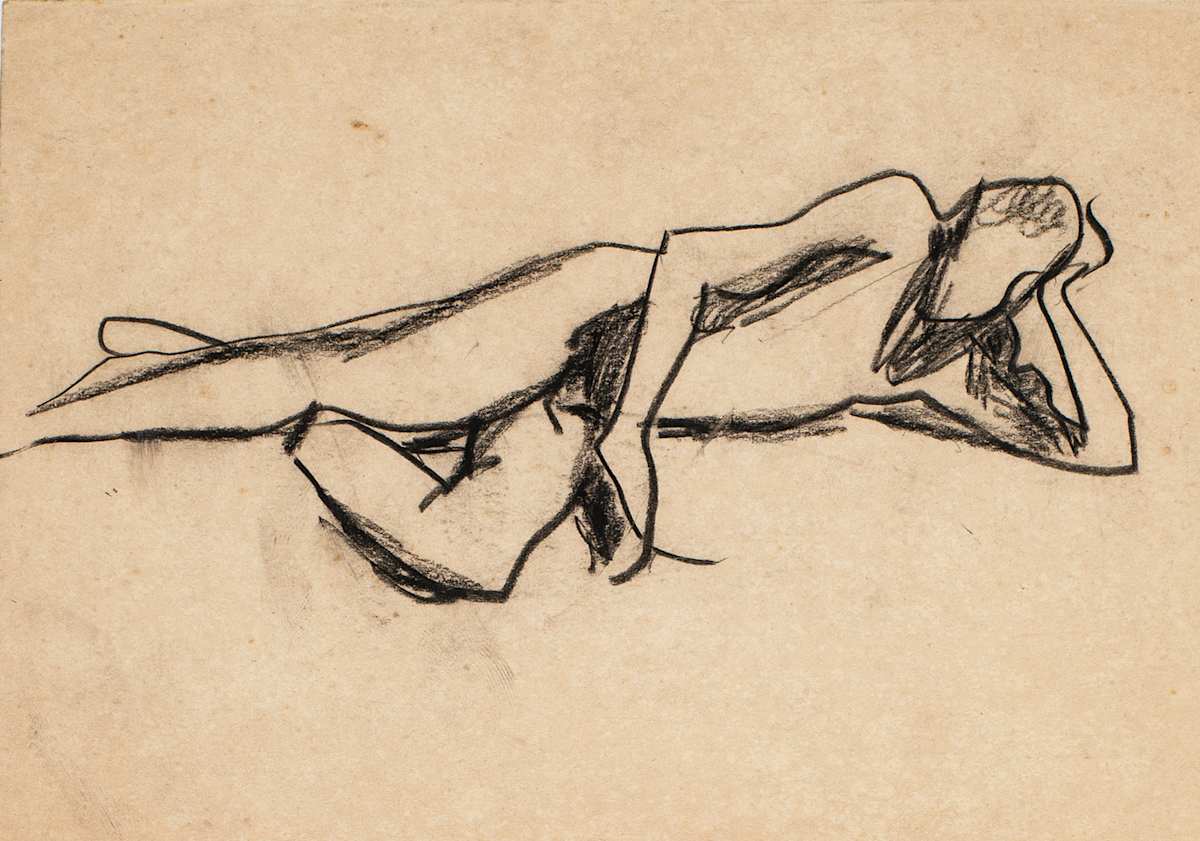 Untitled (Male Nude, Laying Figure) by Michael Lester  Image: Recto
