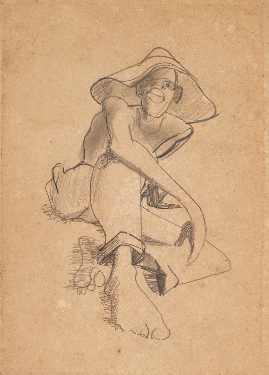 Untitled (Seated Figure in Hat I) by Michael Lester  Image: Recto