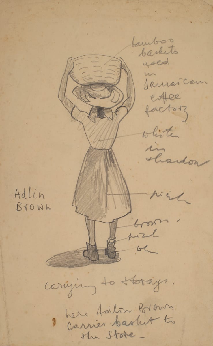 Untitled (Study of Adlin Brown Carrying Basket) by Michael Lester  Image: Recto