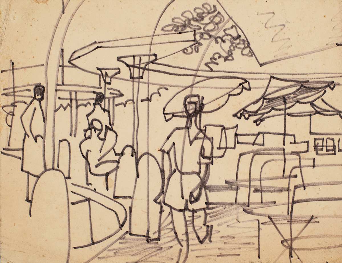 Untitled (Outdoor Scene Study) by Michael Lester  Image: Recto