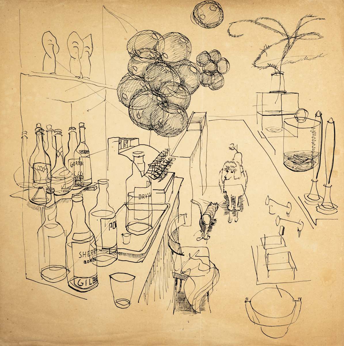 Untitled (Shop Scene with Cat and Dog) by Michael Lester  Image: Recto