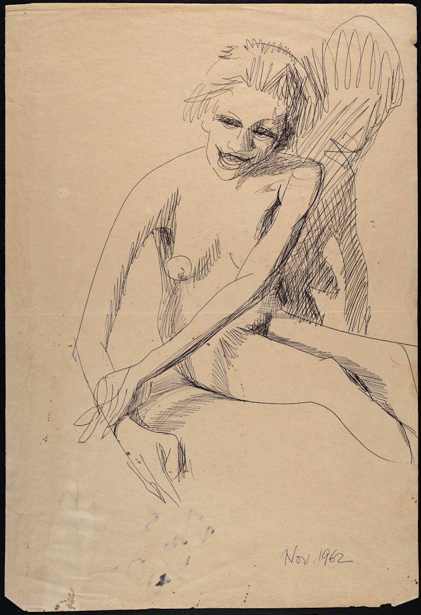 Untitled (Seated Nude/Peking Garden Storefront) by Michael Lester, Image 2.