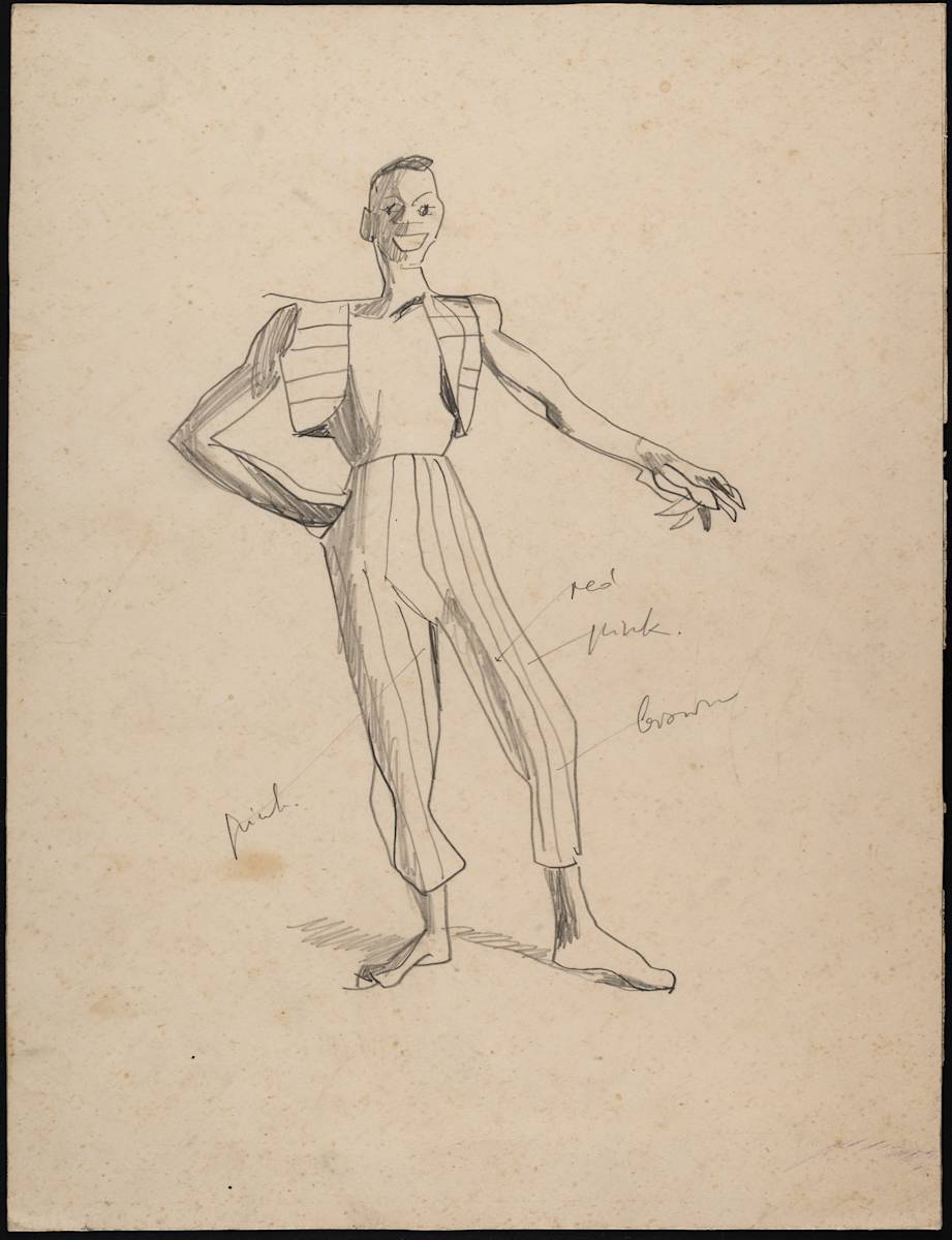 Untitled (Study of Figure in Stripes) by Michael Lester, Image 1.