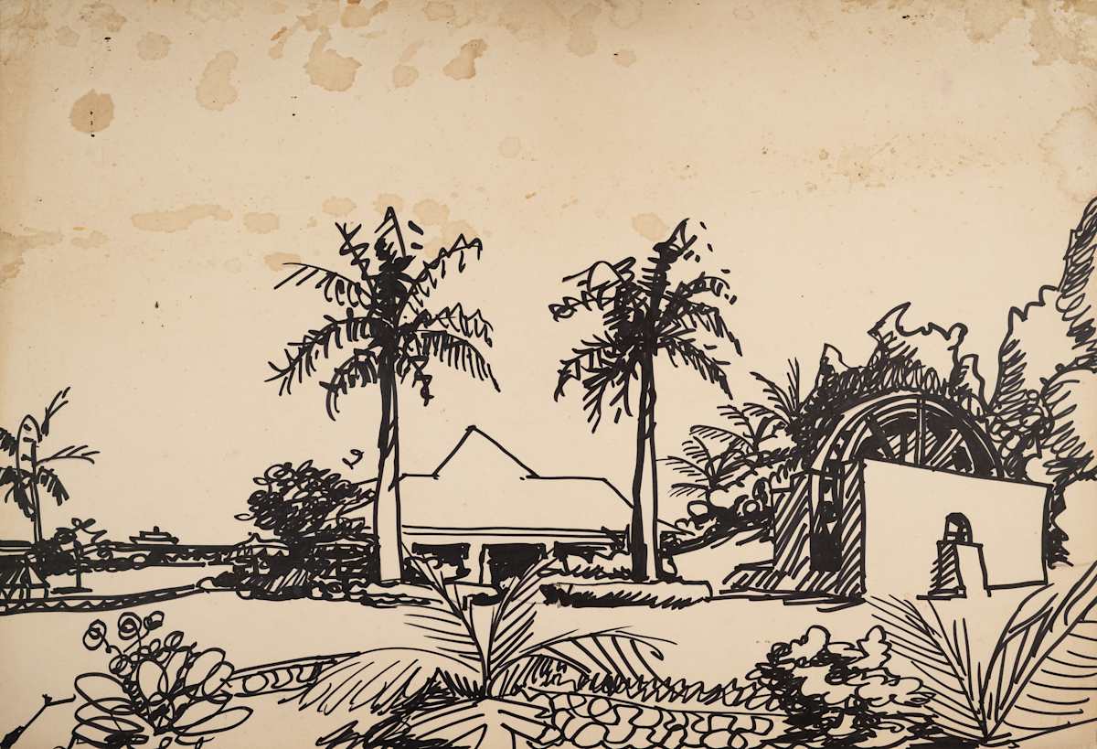 Untitled (Half Moon Sugar Mill Sketch I) by Michael Lester  Image: Recto