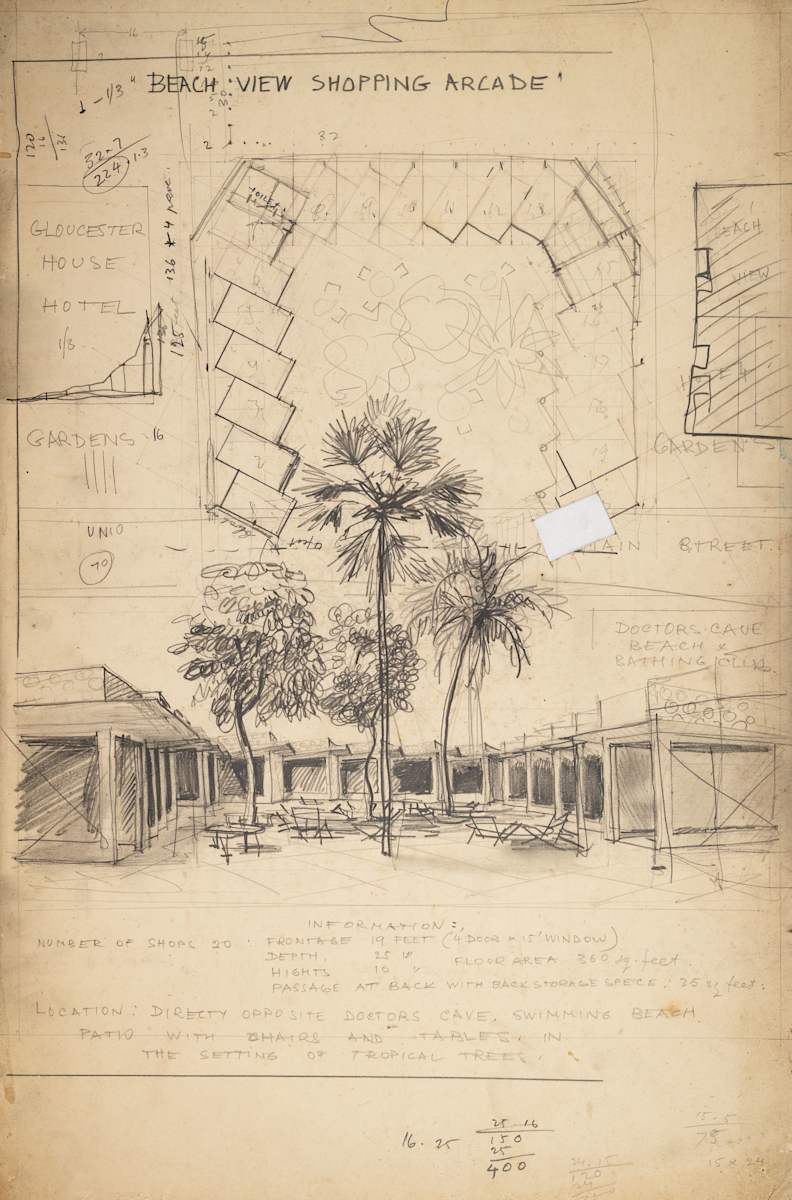 Untitled (Plans for Beach View Shopping Arcade) by Michael Lester, Image 1.