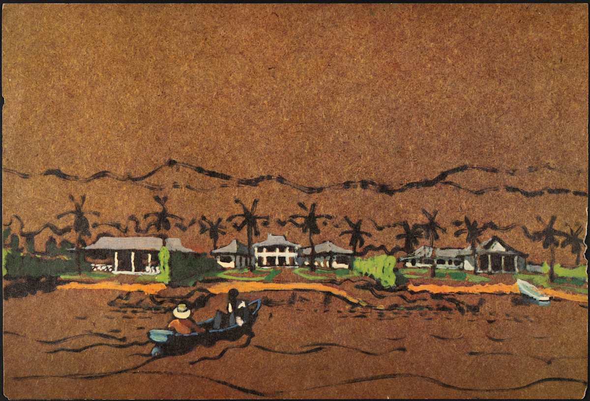 Untitled (Boat Approaching Resort) No. 2 by Michael Lester, Image 1.