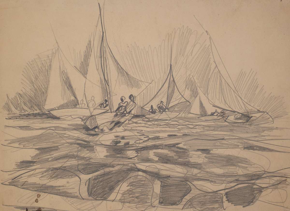 Untitled (Sailboat Scene) by Michael Lester  Image: Recto