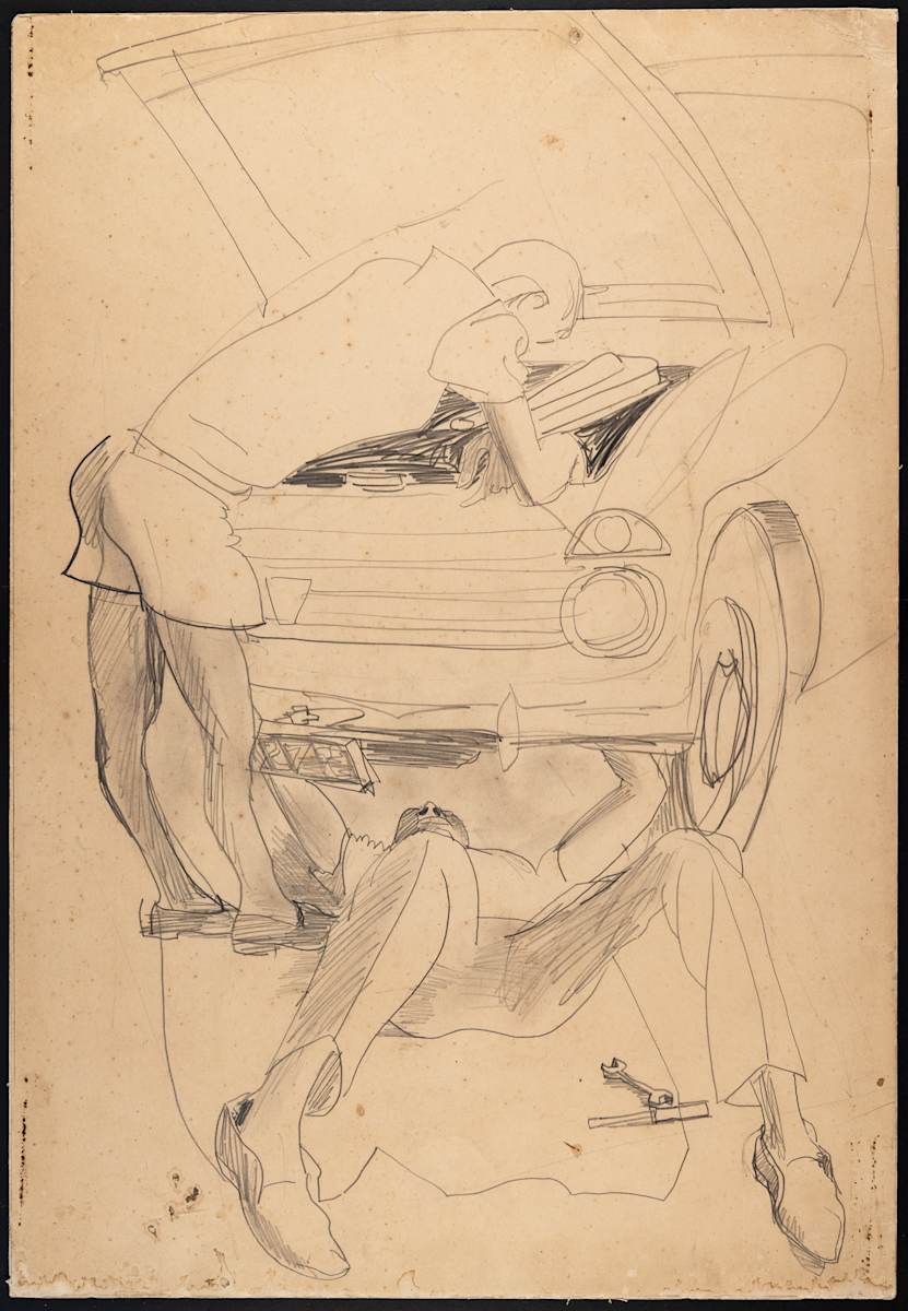 Untitled (Study for ‘Artist’s Mechanic’) by Michael Lester, Image 2.