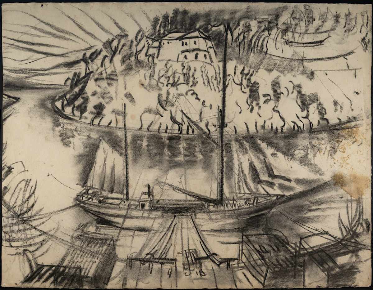 Untitled (Study for 'Garlandstone on the River Tamar') by Michael Lester, Image 2.