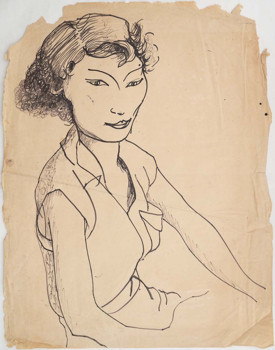 Untitled (Portrait of Woman in Collared Dress) by Michael Lester  Image: Recto