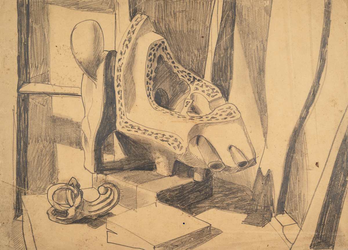 Untitled (Sketch of Abstract Sculpture) by Michael Lester  Image: Recto