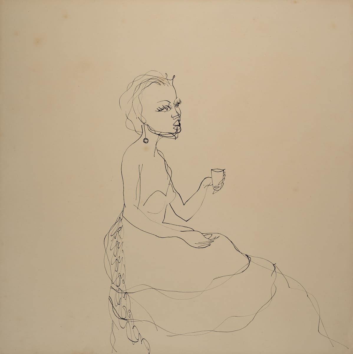 Untitled (Woman Wearing a Gown, Holding a Cup) by Michael Lester, Image 2.
