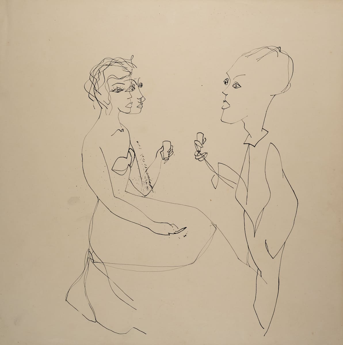 Untitled (Couple Drinking) by Michael Lester, Image 1.