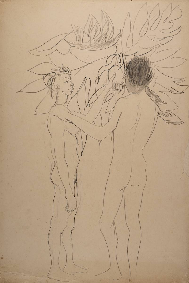 Untitled (Two Figures Picking Fruit) by Michael Lester, Image 2.