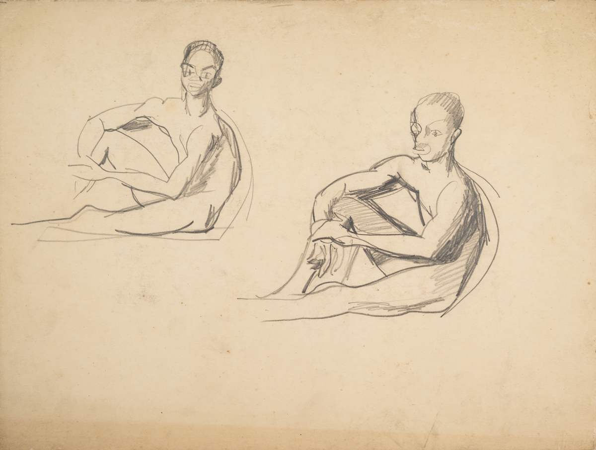 Untitled (Seated Man Study) by Michael Lester  Image: Recto