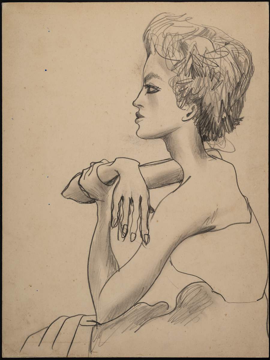 Untitled (Seated Short Haired Woman in Profile) by Michael Lester, Image 1.