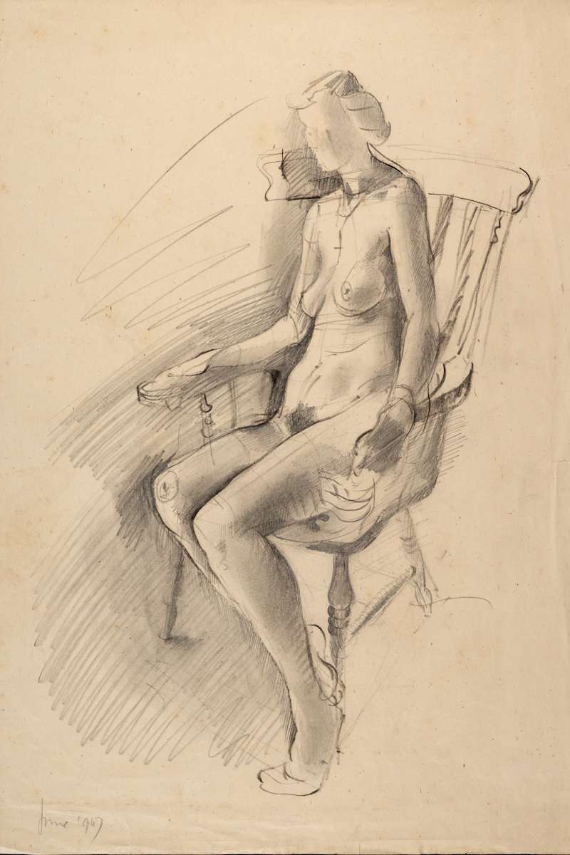 Untitled (Nude Woman in Chair I) by Michael Lester, Image 1.