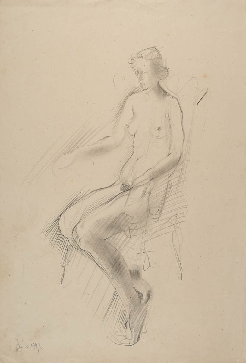 Untitled (Nude Woman in Chair II) by Michael Lester, Image 1.