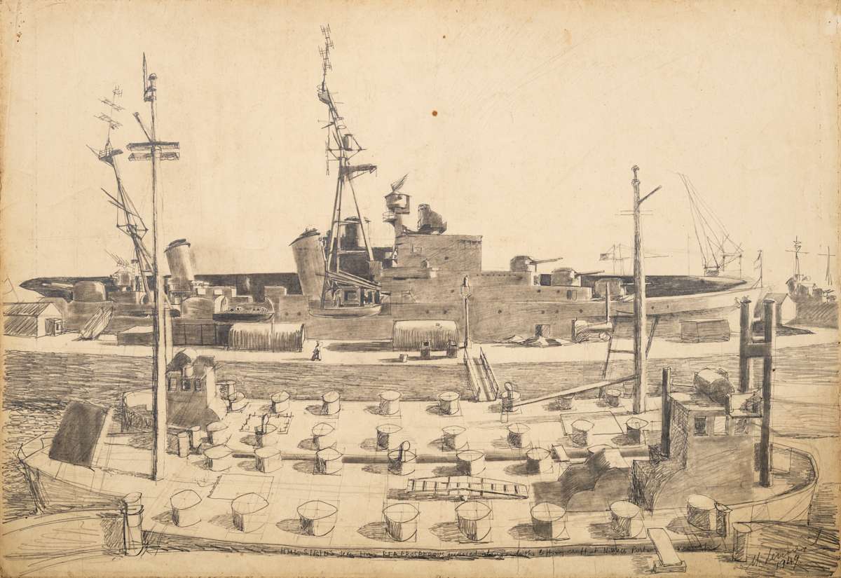 Untitled (H.M.S. Sirius seen from R.F.A. Prosperous) by Michael Lester  Image: Recto