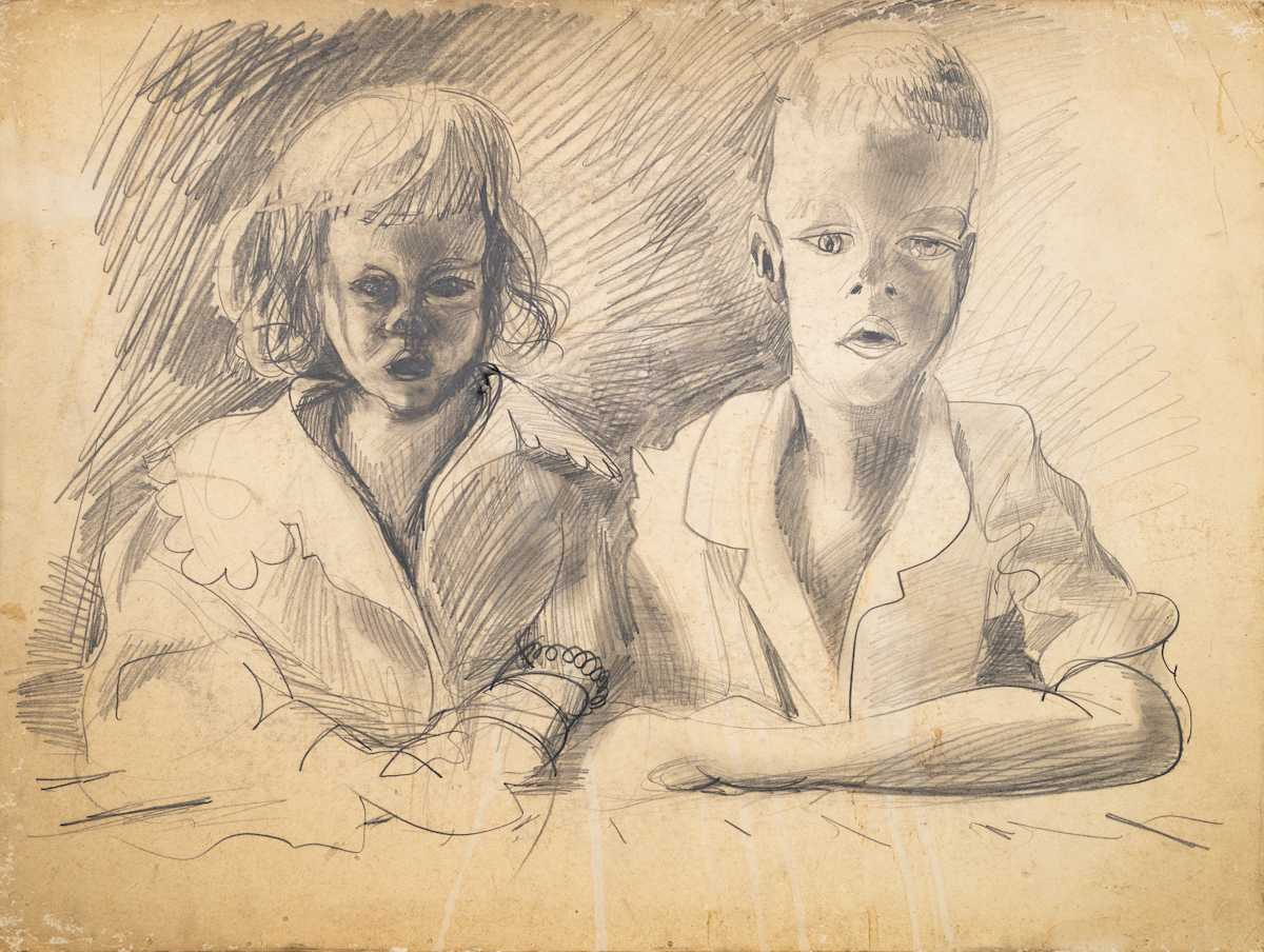 Untitled (Portrait of a Girl and Boy) by Michael Lester  Image: Recto