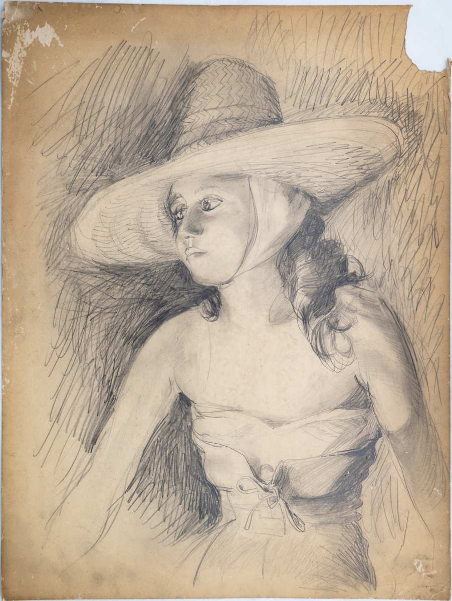 Untitled (Portrait of a Girl Wearing a Sun Hat) by Michael Lester, Image 2.