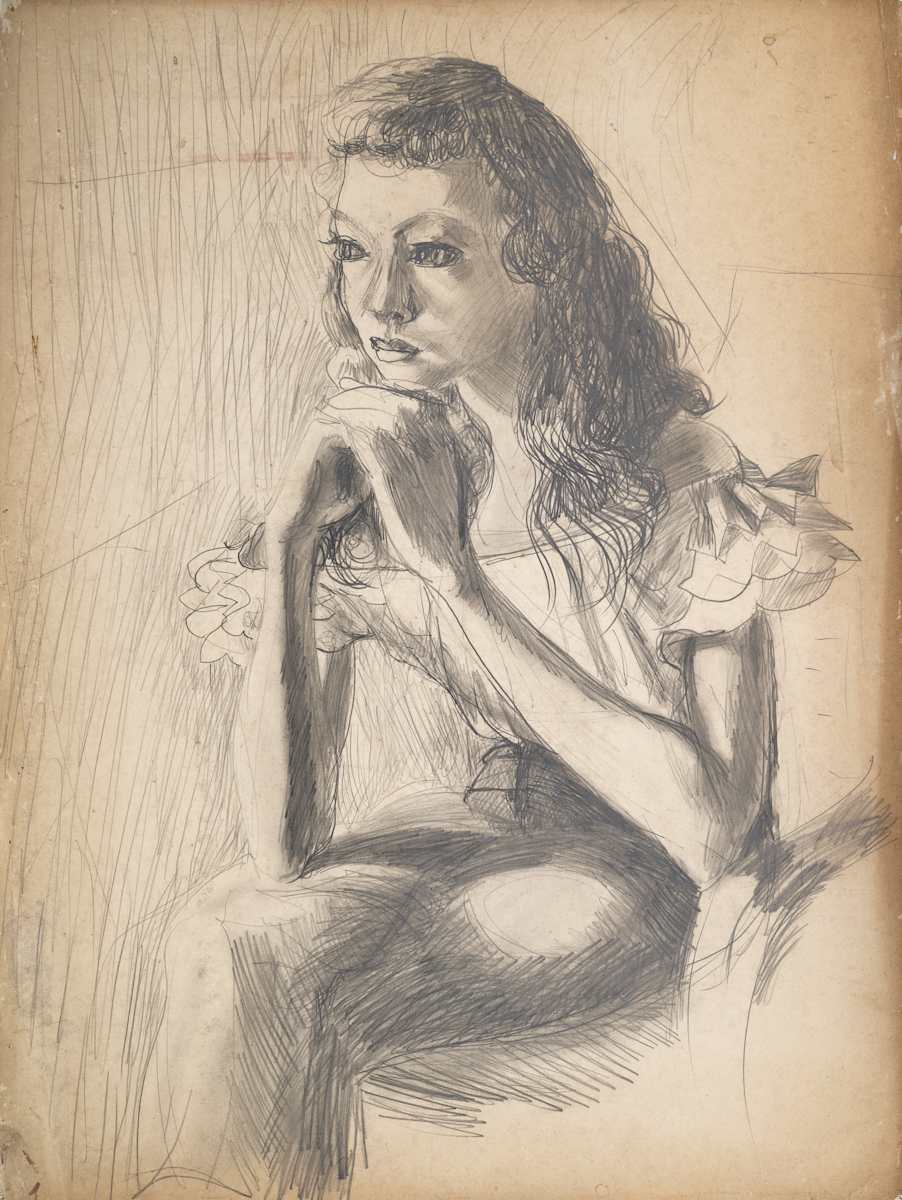 Untitled (Portrait of Woman with Clasped Hands) by Michael Lester, Image 1.