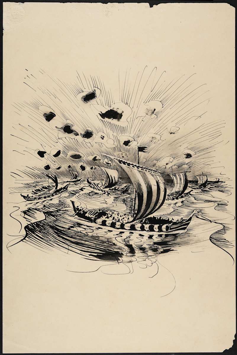 Untitled (Viking Longboats) by Michael Lester, Image 1.