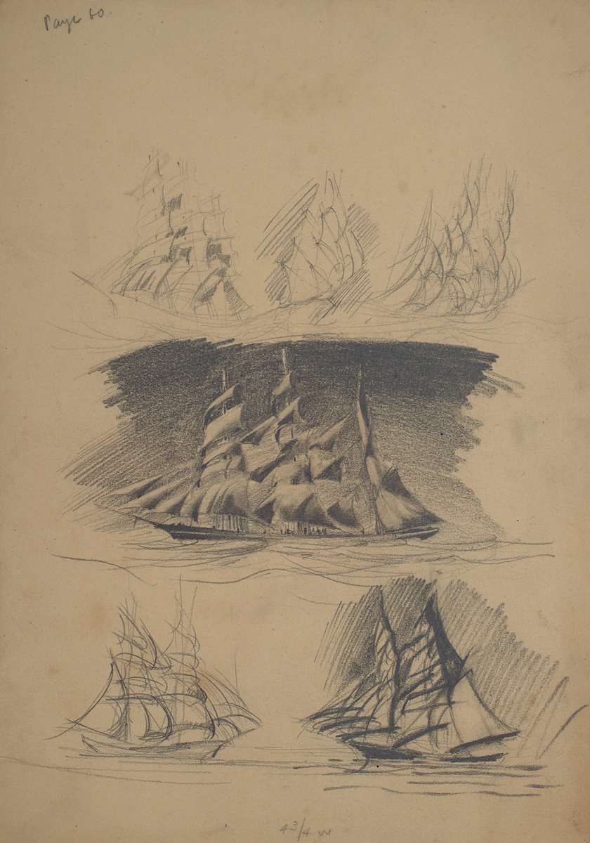 Untitled (Full Rigged Ship Study) by Michael Lester, Image 2.