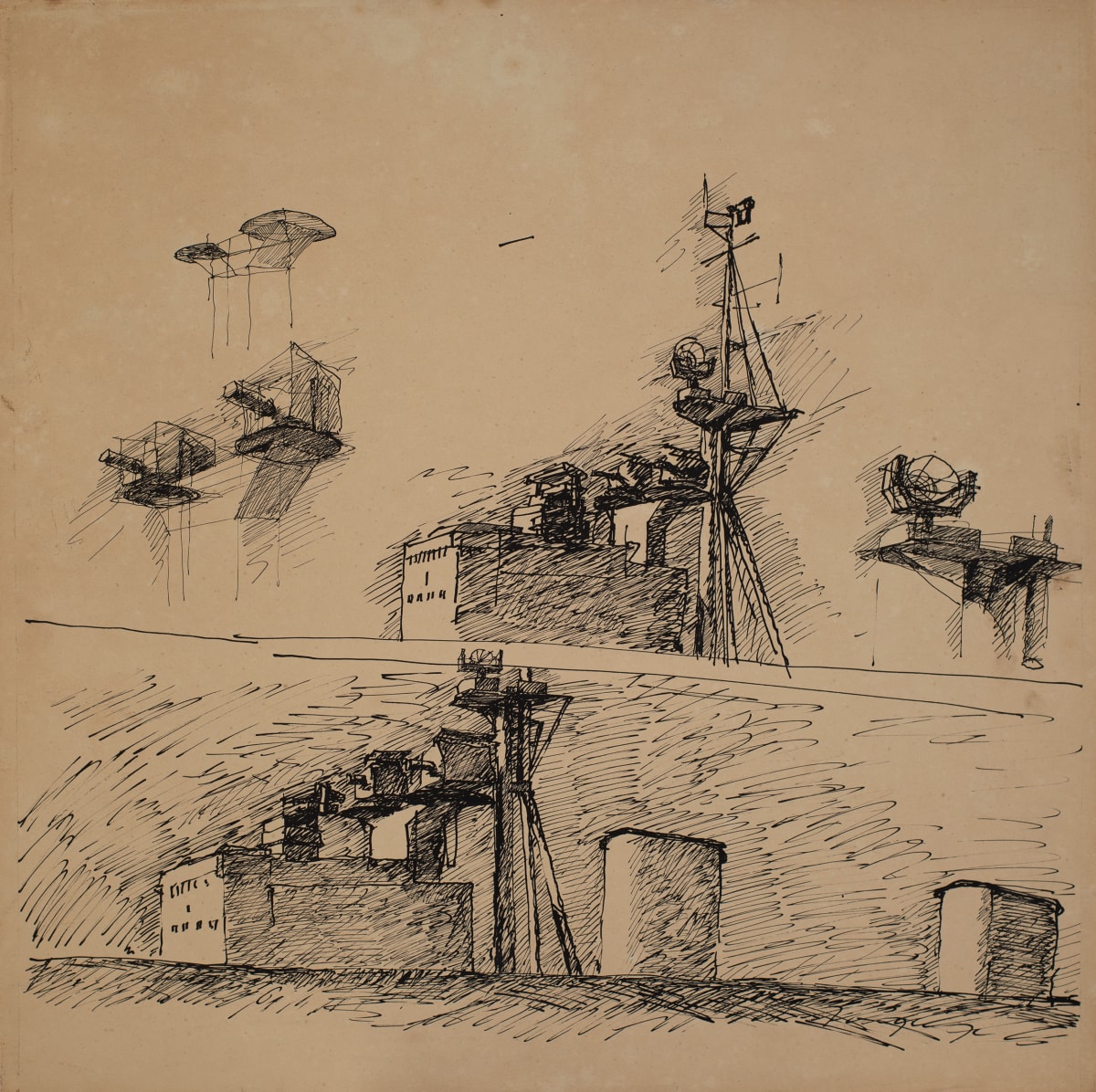 Untitled (Bridge Studies, HMS Leviathan) by Michael Lester  Image: Recto