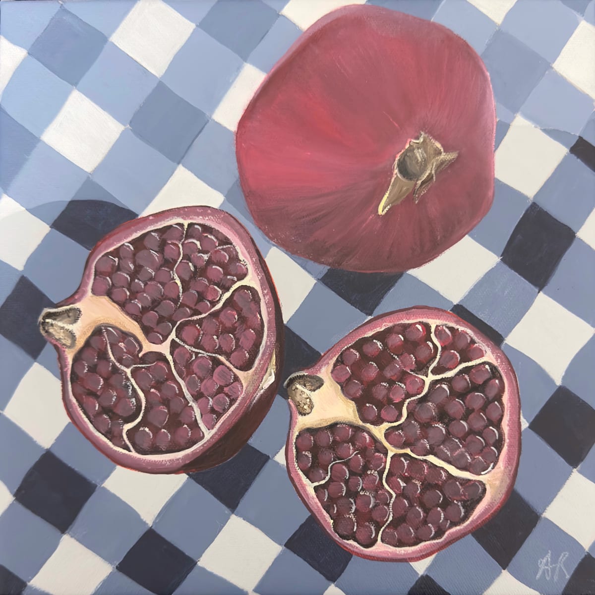 Pomegranates On Table| Framed by amanda rubenstein 