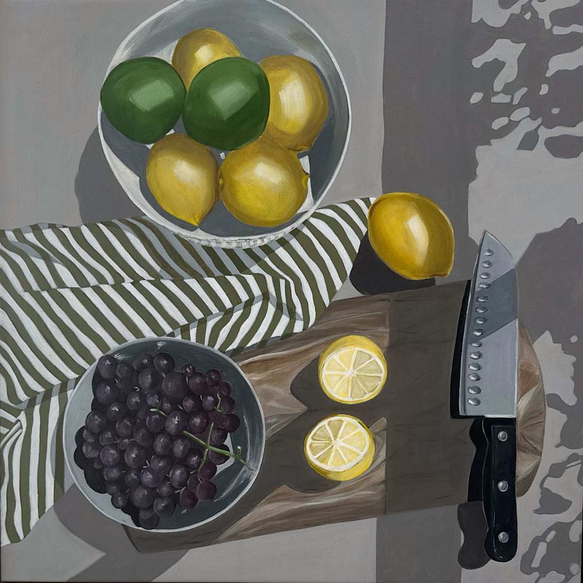 Lemons On Chopping Board #3 | Framed by amanda rubenstein 