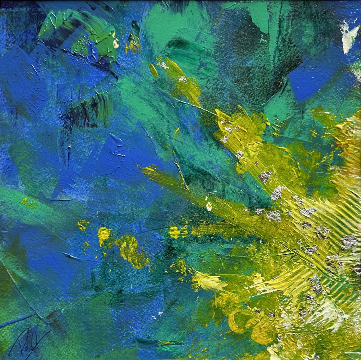 New Years Eve by Phyllis Mantik deQuevedo  Image: 9.5 x 9.5 - Acrylic on Paper