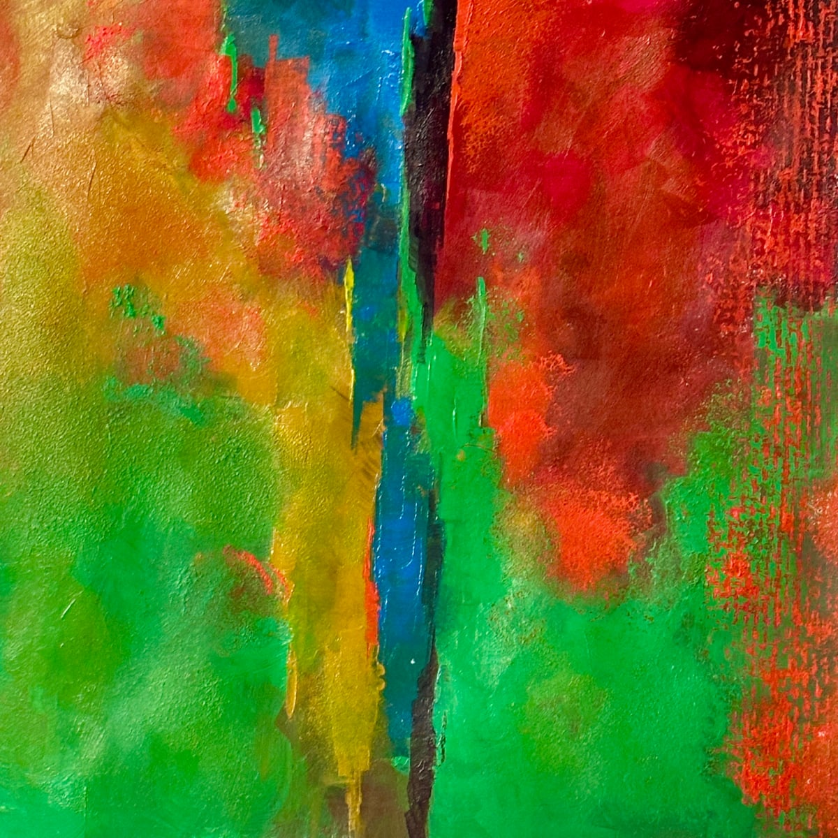 Split Decision by Phyllis Mantik deQuevedo  Image: 9.5 x 9.5 - Acrylic on Paper