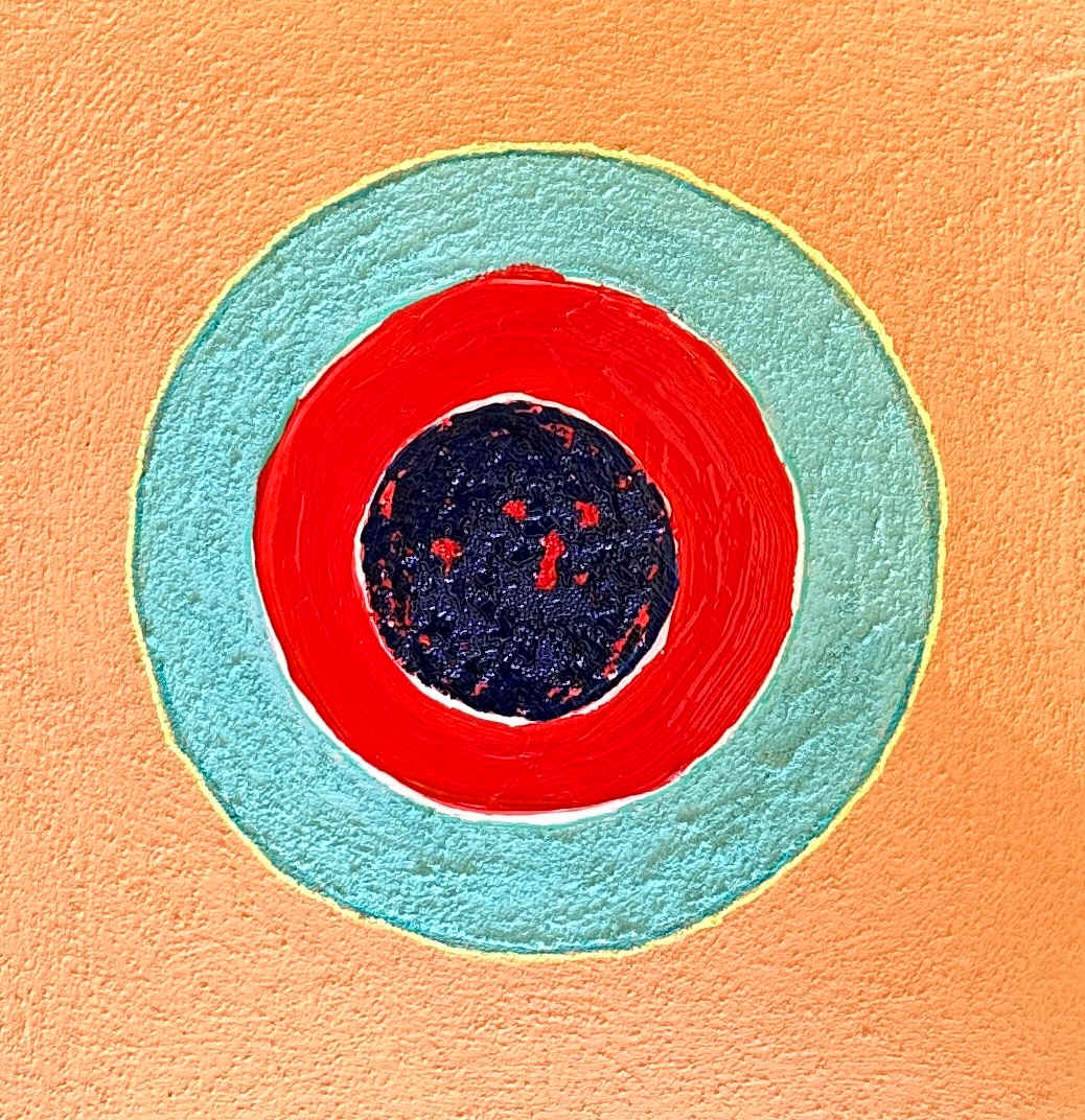 Compass #23 Aqua and Creamsicle by Lynda Keeler 
