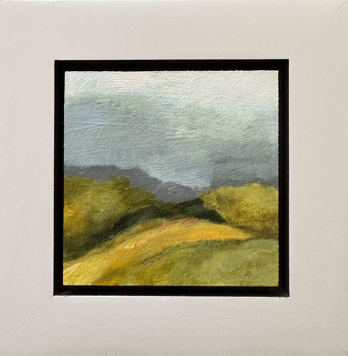 Storm On the Horizon by Heather Duris  Image: Small abstract landscape, acrylic on wood panel